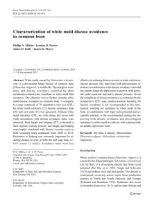 Characterization of white mold disease avoidance in common bean Phillip N. Miklas