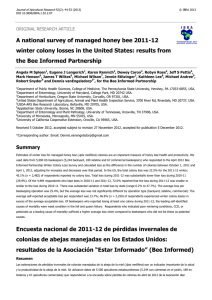 A national survey of managed honey bee 2011-12