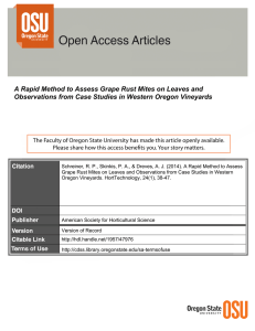 A Rapid Method to Assess Grape Rust Mites on Leaves... Observations from Case Studies in Western Oregon Vineyards