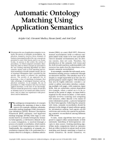 Automatic Ontology Matching Using Application Semantics
