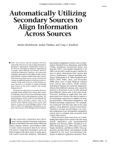 Automatically Utilizing Secondary Sources to Align Information Across Sources