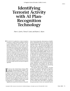 Identifying Terrorist Activity with AI Plan- Recognition