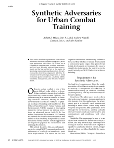Synthetic Adversaries for Urban Combat Training