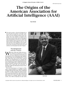 The Origins of the American Association for Artificial Intelligence (AAAI) Raj Reddy