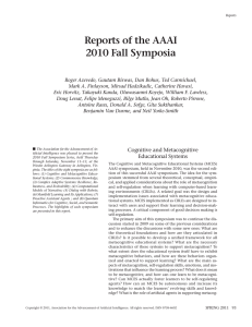 Reports of the AAAI 2010 Fall Symposia