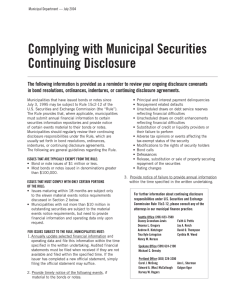 Complying with Municipal Securities Continuing Disclosure