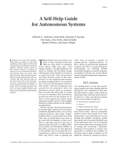 A Self-Help Guide for Autonomous Systems