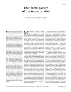 M The Fractal Nature of the Semantic Web Tim Berners-Lee and Lalana Kagal