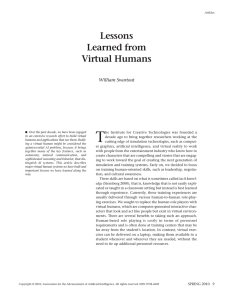 T Lessons Learned from Virtual Humans