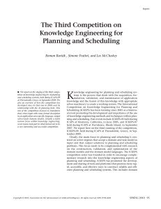 K The Third Competition on Knowledge Engineering for Planning and Scheduling