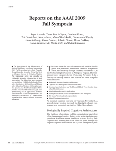 Reports on the AAAI 2009 Fall Symposia