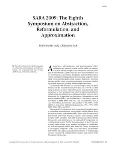 A SARA 2009: The Eighth Symposium on Abstraction, Reformulation, and