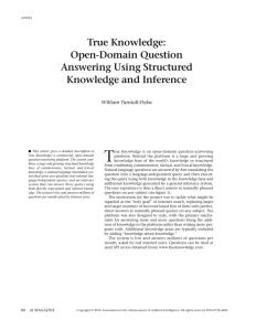T True Knowledge: Open-Domain Question Answering Using Structured
