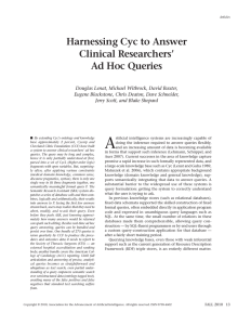 Harnessing Cyc to Answer Clinical Researchers’ Ad Hoc Queries