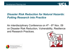 Disaster Risk Reduction for Natural Hazards Putting Research into Practice