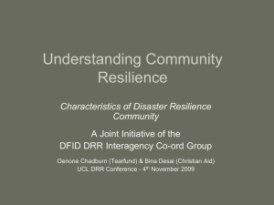 Understanding Community Resilience Characteristics of Disaster Resilience Community