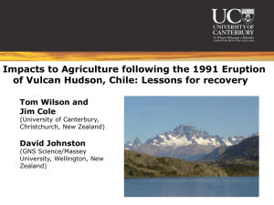 Impacts to Agriculture following the 1991 Eruption Tom Wilson and Jim Cole