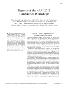 Reports of the AAAI 2012 Conference Workshops