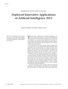 T Deployed Innovative Applications of Artificial Intelligence 2012