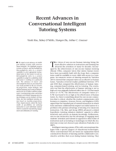 T Recent Advances in Conversational Intelligent Tutoring Systems