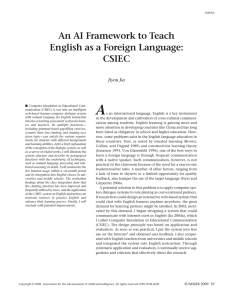 A An AI Framework to Teach English as a Foreign Language: CSIEC