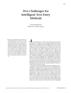 A Five Challenges for Intelligent Text Entry Methods
