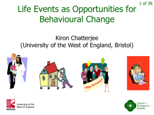 Life Events as Opportunities for Behavioural Change  Kiron Chatterjee