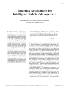 Emerging Applications for Intelligent Diabetes Management Cindy Marling, Matthew Wiley, Razvan Bunescu,