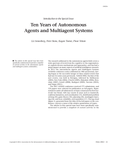 Ten Years of Autonomous Agents and Multiagent Systems