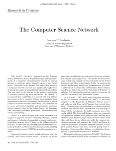 The  Computer Science  Network Research  in  Progress