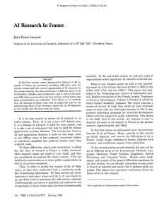 AI  Research In  France Jean-Pierre  Laurent y,  France