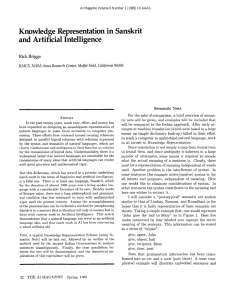 Knowledge  Representation  in  Sanskrit and Artificial  Intelligence