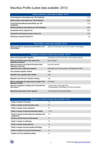 Mauritius Profile (Latest data available: 2013)