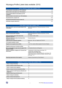 Nicaragua Profile (Latest data available: 2013)