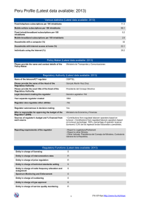 Peru Profile (Latest data available: 2013)