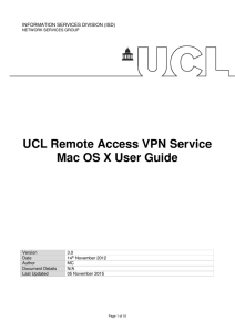 UCL Remote Access VPN Service Mac OS X User Guide