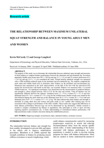 Research article  THE RELATIONSHIP BETWEEN MAXIMUM UNILATERAL