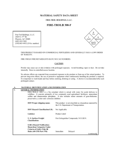 FIRE-TROL 300-F  MATERIAL SAFETY DATA SHEET