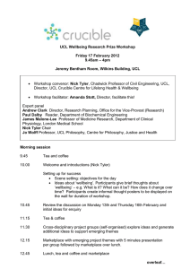 UCL Wellbeing Research Prize Workshop Friday 17 February 2012 – 4pm