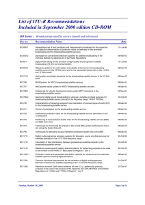 List of ITU-R Recommendations Included in September 2000 edition CD-ROM Rec no.