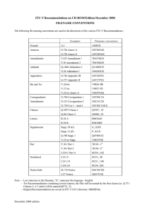 ITU-T Recommendations on CD-ROM/Edition December 2000 FILENAME CONVENTIONS