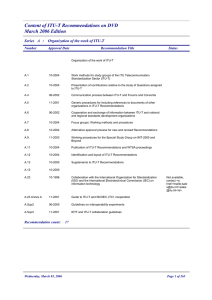Content of ITU-T Recommendations on DVD March 2006 Edition Series A