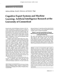 Cognitive  Expert  Systems  and  Machine