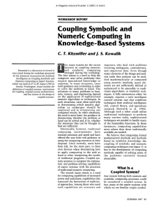 Coupling  Symbolic  and Numeric  Computing  in Knowledge-Based Systems