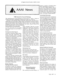 A AAAI  News 1986  Executive  Council  Meeting