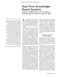 Real-Time Knowledge- Based Systems Thomas J. Laffey, Preston A. Cox, James L.