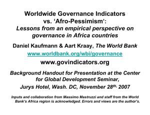 Worldwide Governance Indicators vs. ‘Afro-Pessimism www.govindicators.org ’: