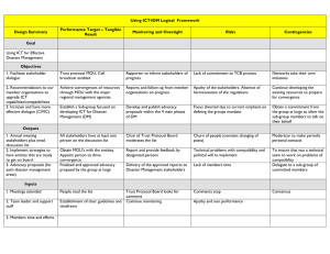 Using ICT4DM Logical  Framework Performance Target – Tangible Design Summary