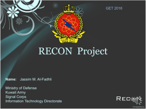 RECON  Project Name: Jassim M. Al-Fadhli Ministry of Defense