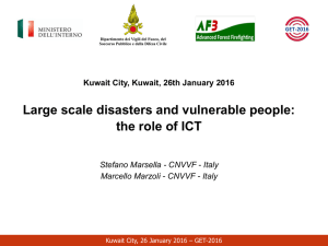 Large scale disasters and vulnerable people: the role of ICT MINISTERO DELL’INTERNO 